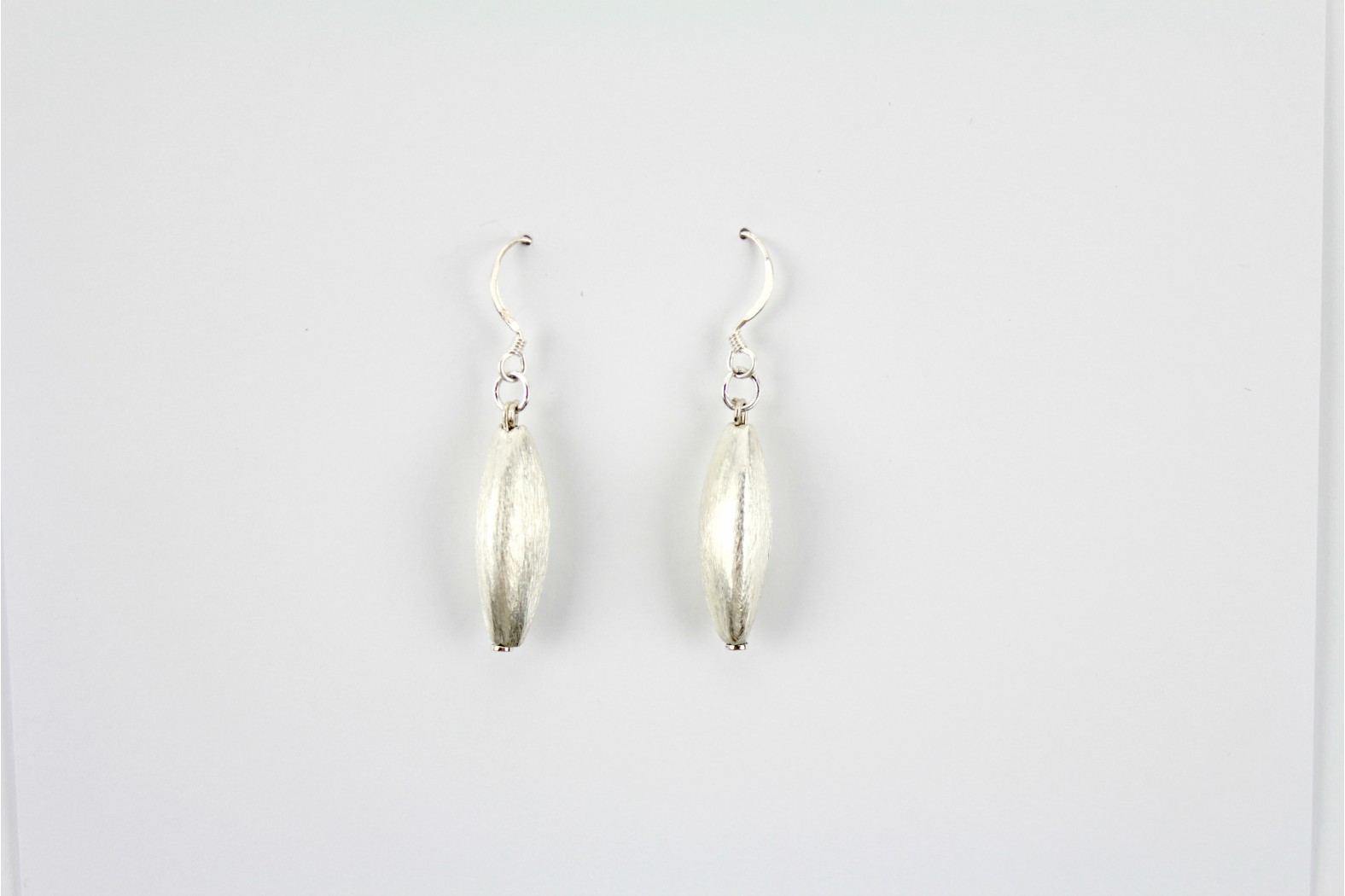 Medium Conical Shape Matt Silver drop earrings Hand Made Individual design