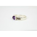 Wonderful Faceted Horizontal set Amethyst chunky style with Marcasite stones to shoulders size 9 or R