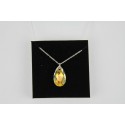 Teardrop Faceted citrine crystal on 18ins 45cm cable chain